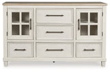 Shaybrock Antique White/Brown Panel Bedroom Set by Ashley at Eve Furniture