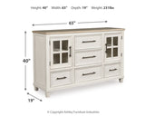 Shaybrock Antique White/Brown Panel Bedroom Set by Ashley at Eve Furniture