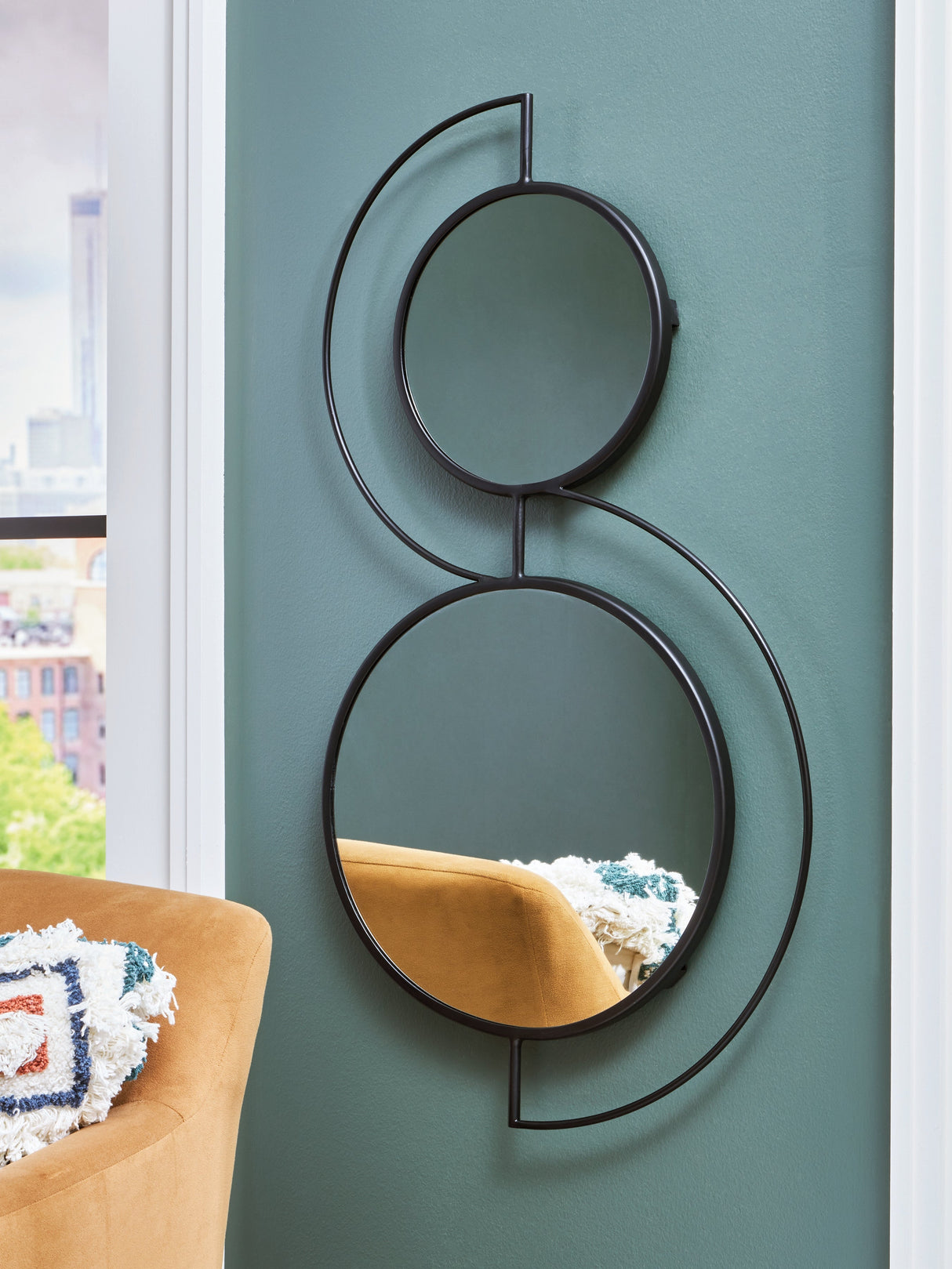 Shayham Black Accent Mirror by Ashley at Eve Furniture