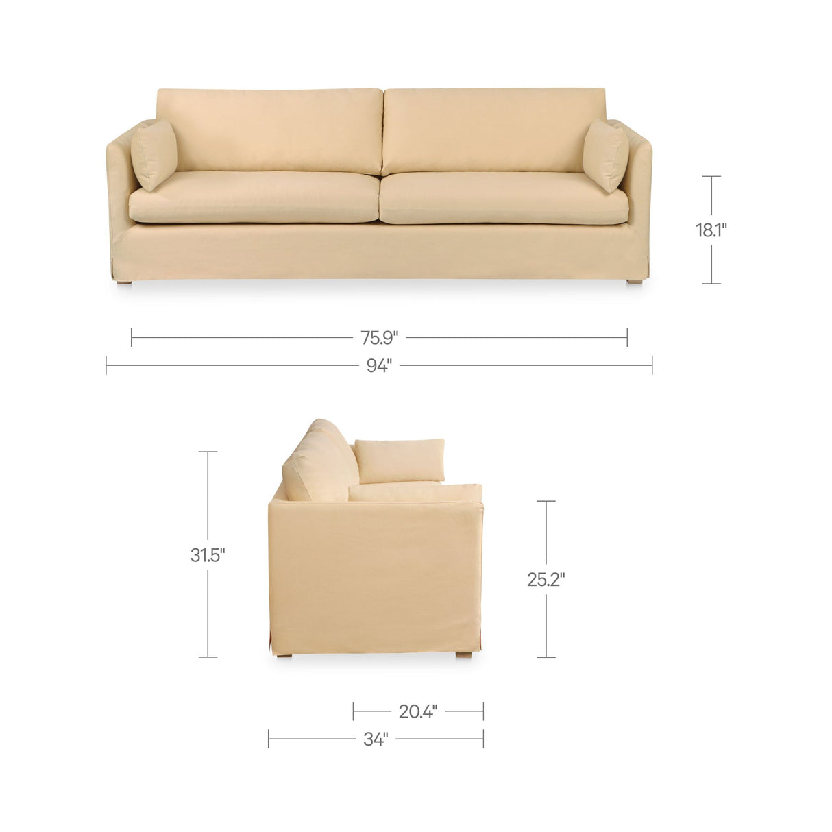 Shea Wheat Sofa by Moe's Home at Eve Furniture