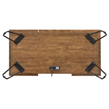 Sheeran Rustic Amber Writing Desk with 4 Hidden Storages by Coaster at Eve Furniture