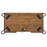 Sheeran Rustic Amber Writing Desk with 4 Hidden Storages by Coaster at Eve Furniture