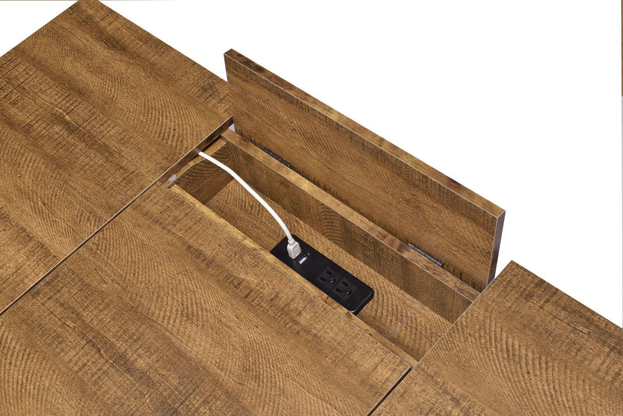 Sheeran Rustic Amber Writing Desk with 4 Hidden Storages by Coaster at Eve Furniture