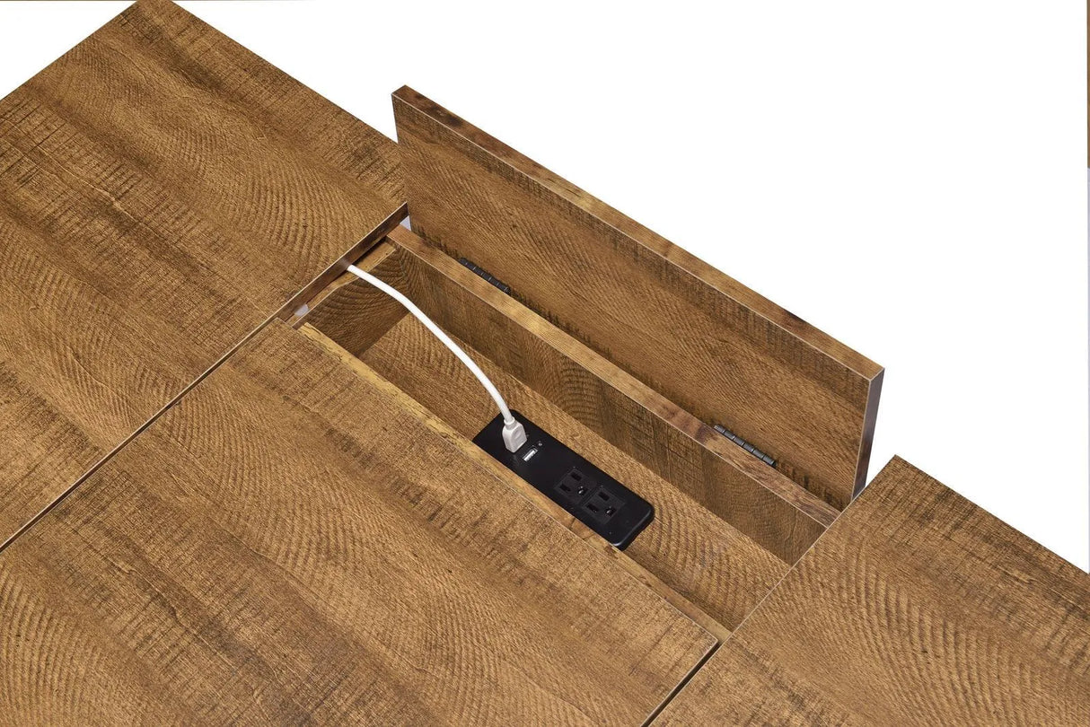 Sheeran Rustic Amber Writing Desk with 4 Hidden Storages by Coaster at Eve Furniture