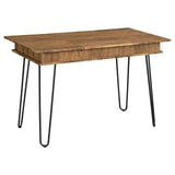 Sheeran Rustic Amber Writing Desk with 4 Hidden Storages by Coaster at Eve Furniture
