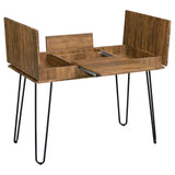 Sheeran Rustic Amber Writing Desk with 4 Hidden Storages by Coaster at Eve Furniture