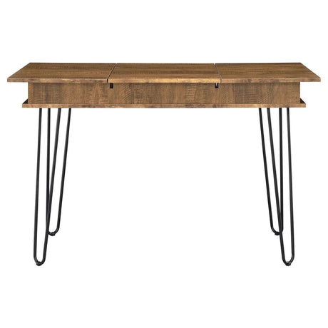 Sheeran Rustic Amber Writing Desk with 4 Hidden Storages by Coaster at Eve Furniture