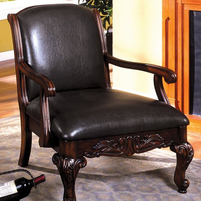 Sheffield Antique Dark Cherry Accent Chair by Furniture of America at Eve Furniture