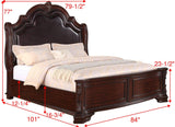Sheffield Rich Brown King Upholstered Panel Bed by Crown Mark at Eve Furniture
