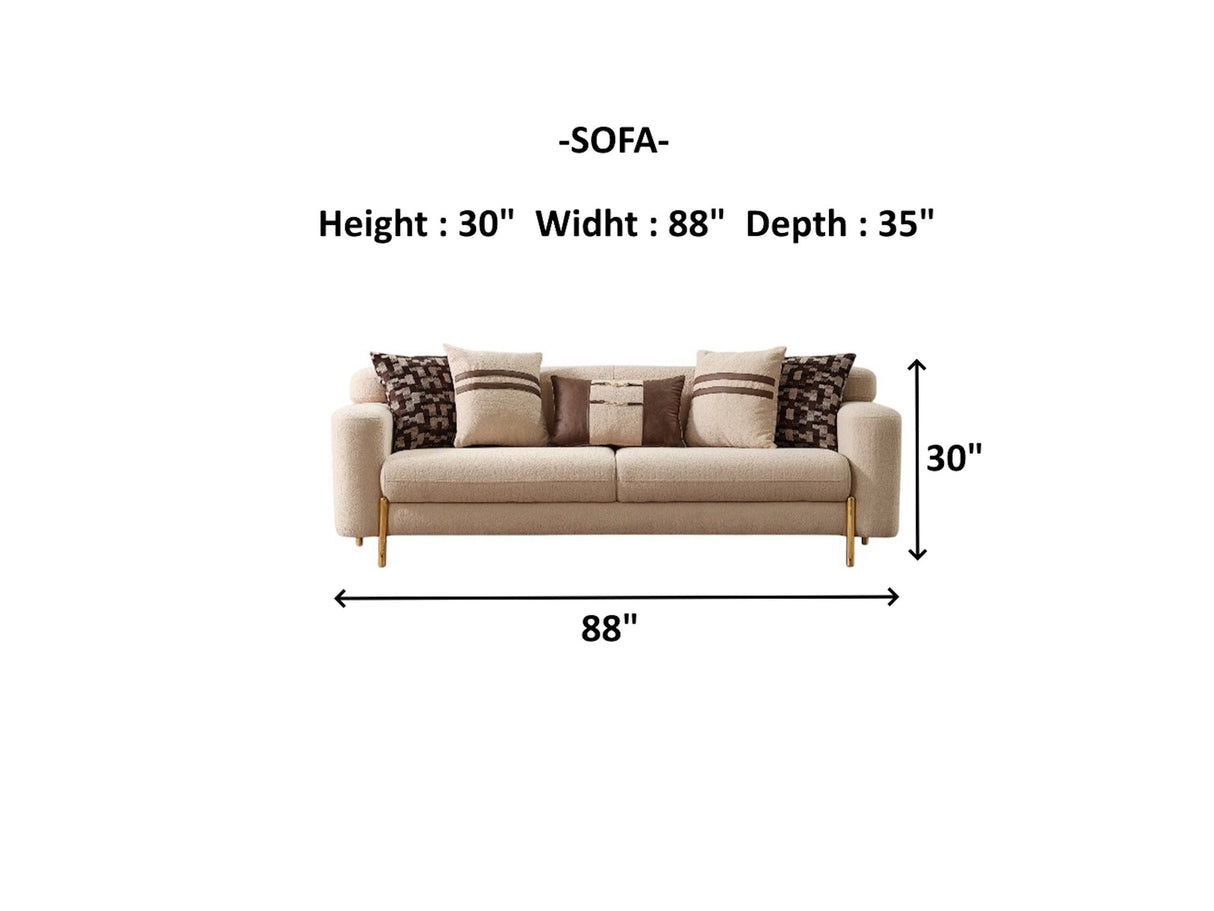 Shelby Beige 4-Piece Living Room Set (2 Sofa & 2 Chair) by Furnia at Eve Furniture