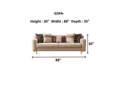 Shelby Beige 4-Piece Living Room Set (2 Sofa & 2 Chair) by Furnia at Eve Furniture