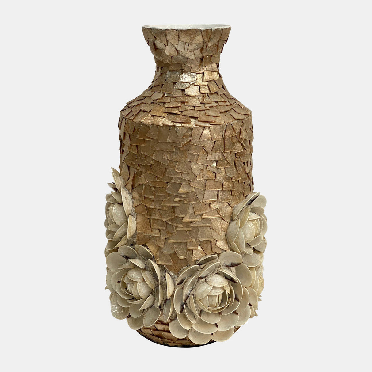 Shell,17" Decorative Rose Vase, Natural