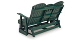 Shell Beach Green Outdoor Loveseat Glider by Ashley at Eve Furniture