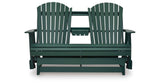 Shell Beach Green Outdoor Loveseat Glider by Ashley at Eve Furniture