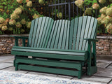Shell Beach Green Outdoor Loveseat Glider by Ashley at Eve Furniture