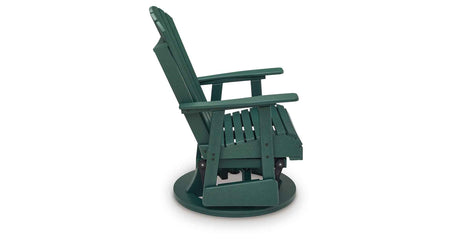 Shell Beach Green Outdoor Swivel Glider Chair by Ashley at Eve Furniture