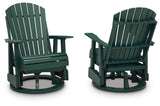 Shell Beach Green Outdoor Swivel Glider Chair by Ashley at Eve Furniture