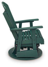 Shell Beach Green Outdoor Swivel Glider Chair by Ashley at Eve Furniture