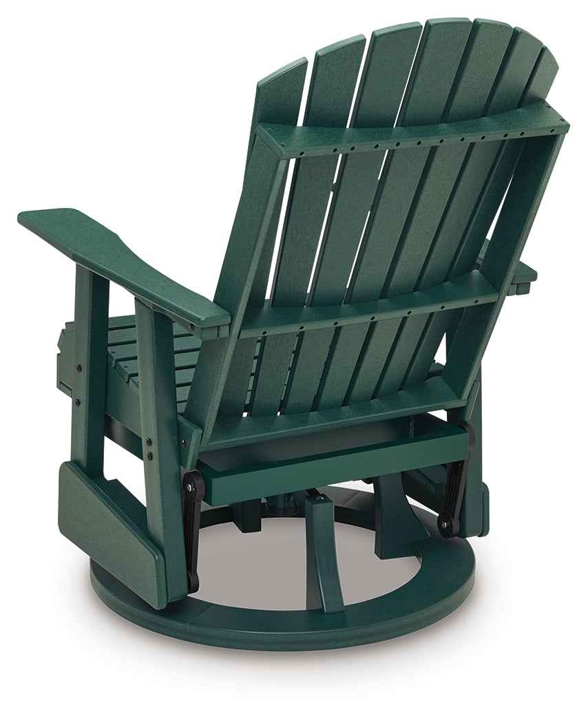 Shell Beach Green Outdoor Swivel Glider Chair by Ashley at Eve Furniture