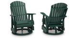 Shell Beach Green Outdoor Swivel Glider Chair by Ashley at Eve Furniture