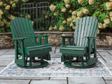 Shell Beach Green Outdoor Swivel Glider Chair by Ashley at Eve Furniture