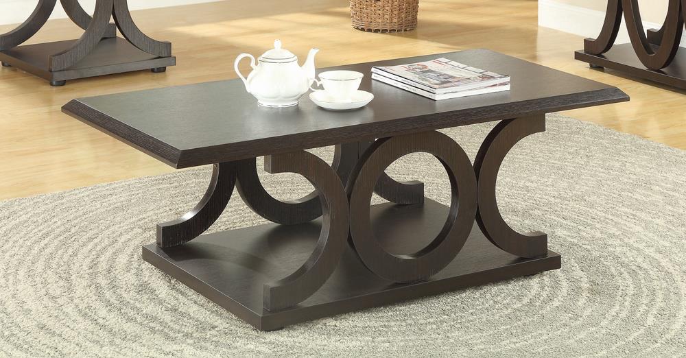 Shelly Cappuccino C-Shaped Base Coffee Table