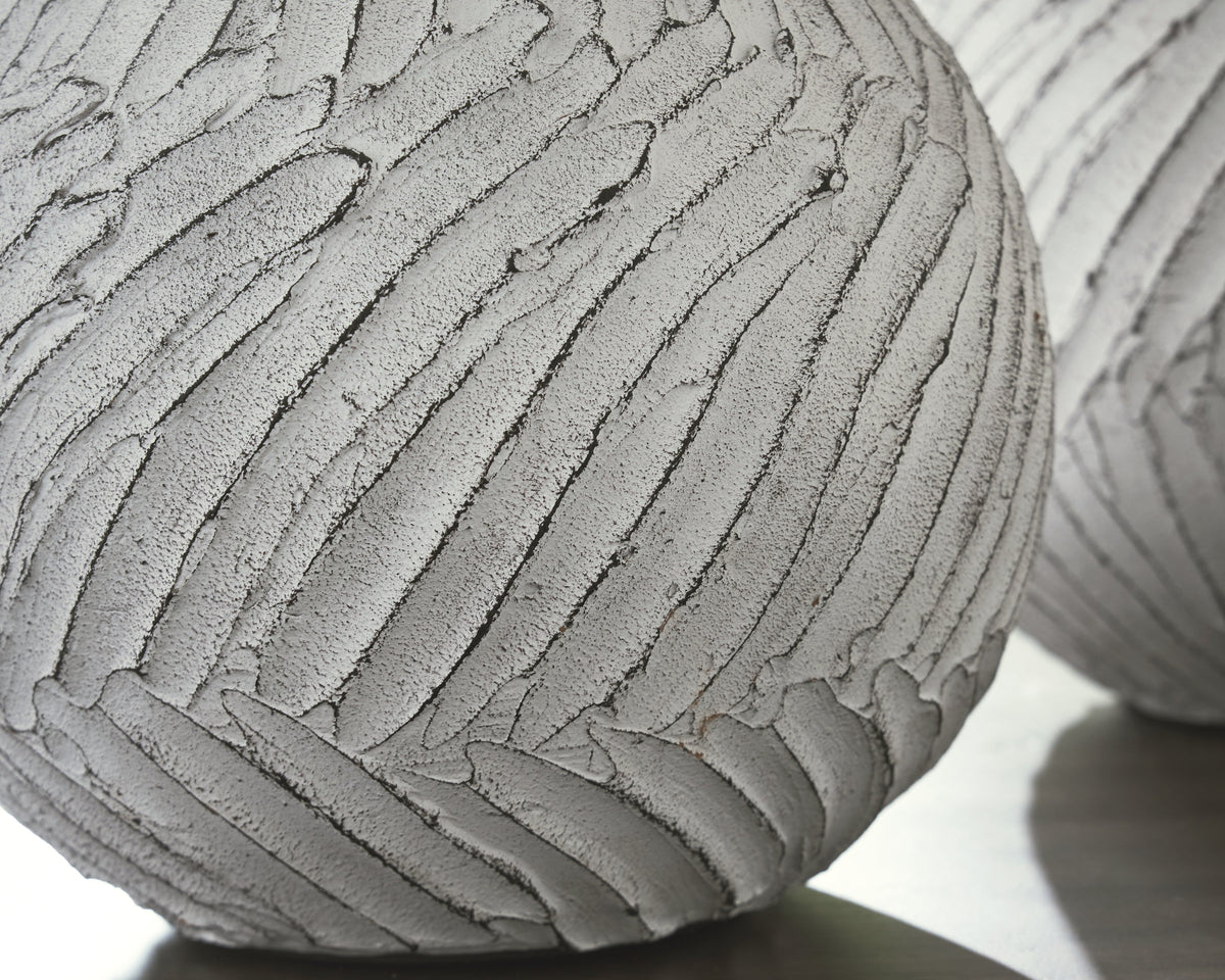 Shelvie Distressed White Vase by Ashley at Eve Furniture