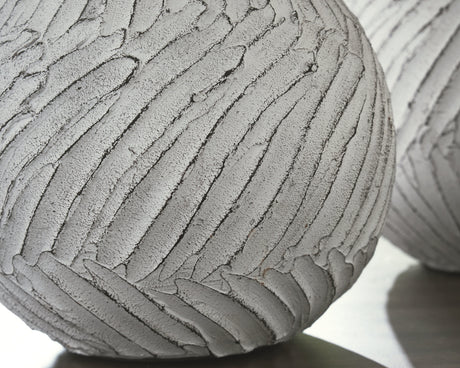 Shelvie Distressed White Vase by Ashley at Eve Furniture
