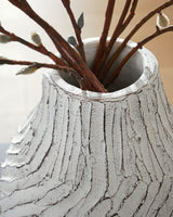 Shelvie Distressed White Vase by Ashley at Eve Furniture