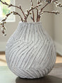 Shelvie Distressed White Vase by ASHLEY FURNITURE at Eve Furniture