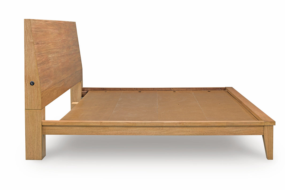 Sherbana Light Brown California King Platform Bed by Ashley at Eve Furniture