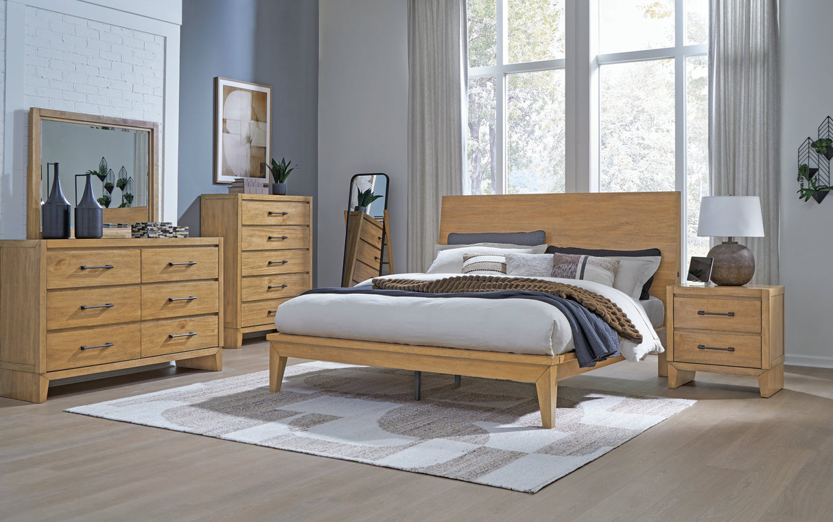 Sherbana Light Brown California King Platform Bed by Ashley at Eve Furniture