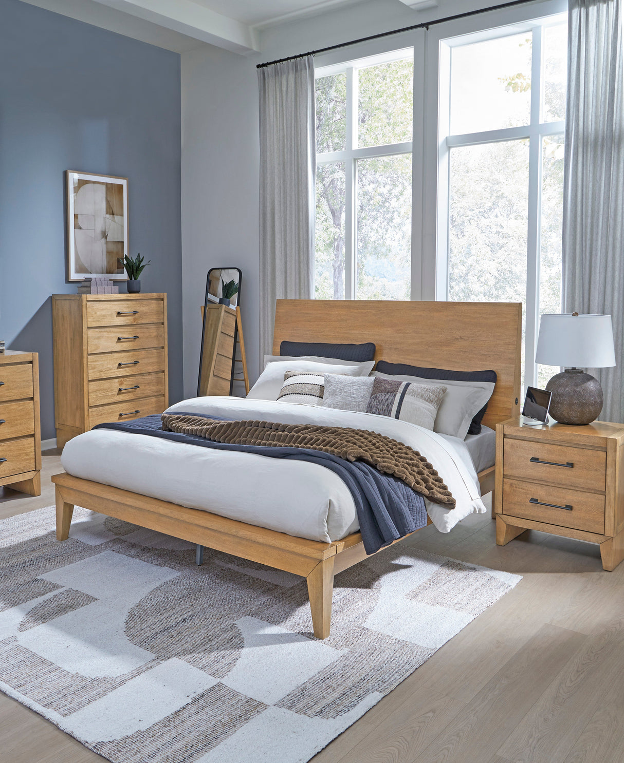 Sherbana Light Brown King Platform Bed by Ashley at Eve Furniture