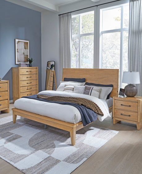 Sherbana Light Brown King Platform Bed by Ashley at Eve Furniture