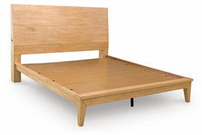 Sherbana Light Brown Queen Platform Bed by Ashley at Eve Furniture