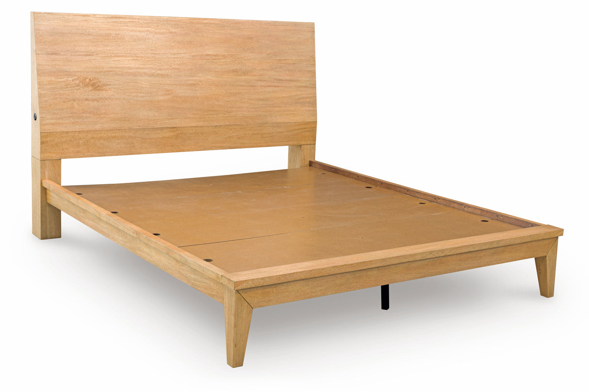 Sherbana Light Brown Queen Platform Bed by Ashley at Eve Furniture