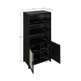 Sheridan 4-Piece Set: Bookcase, TV Stand, Sideboard, End Table in Black by Manhattan Comfort at Eve Furniture
