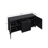 Sheridan 4-Piece Set: Bookcase, TV Stand, Sideboard, End Table in Black by Manhattan Comfort at Eve Furniture