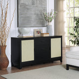 Sheridan 4-Piece Set: Bookcase, TV Stand, Sideboard, End Table in Black by Manhattan Comfort at Eve Furniture