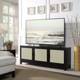 Sheridan 4-Piece Set: Bookcase, TV Stand, Sideboard, End Table in Black by Manhattan Comfort at Eve Furniture