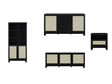 Sheridan 4-Piece Set: Bookcase, TV Stand, Sideboard, End Table in Black by Manhattan Comfort at Eve Furniture