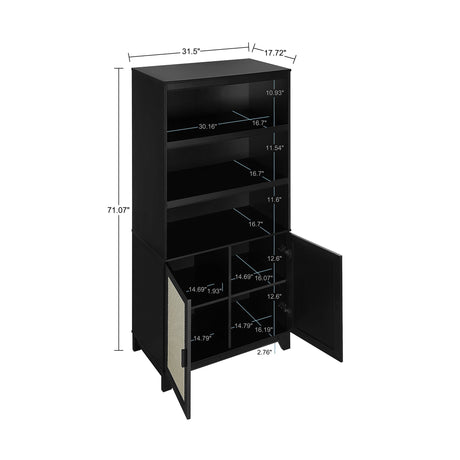 Sheridan Bookcase Cabinet in Black by Manhattan Comfort at Eve Furniture