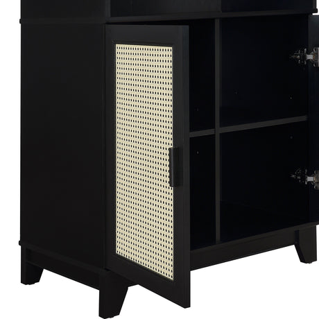 Sheridan Bookcase Cabinet in Black by Manhattan Comfort at Eve Furniture