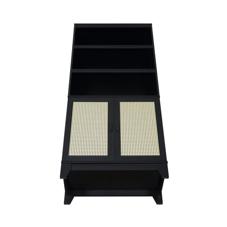Sheridan Bookcase Cabinet in Black by Manhattan Comfort at Eve Furniture