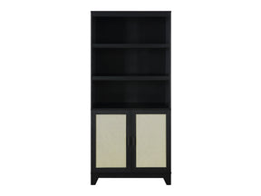 Sheridan Bookcase Cabinet in Black by Manhattan Comfort at Eve Furniture