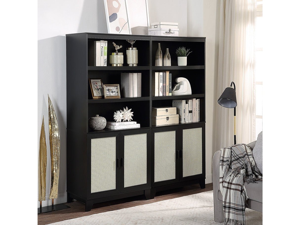 Sheridan Bookcase Cabinet in Black (set of 2) by Manhattan Comfort at Eve Furniture