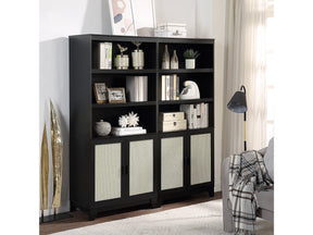 Sheridan Bookcase Cabinet in Black (set of 2) by Manhattan Comfort at Eve Furniture