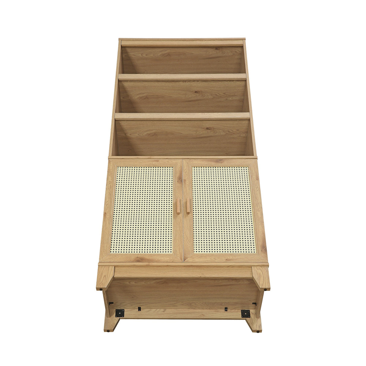 Sheridan Bookcase Cabinet in Nature by Manhattan Comfort at Eve Furniture