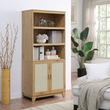 Sheridan Bookcase Cabinet in Nature by Manhattan Comfort at Eve Furniture