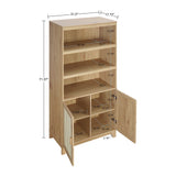 Sheridan Bookcase Cabinet in Nature by Manhattan Comfort at Eve Furniture